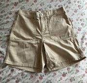 Faded Glory Vintage high waisted khaki mom denim cargo style shorts size 6