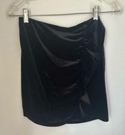 Abercrombie black velvet mini skirt with ruffle detail XS