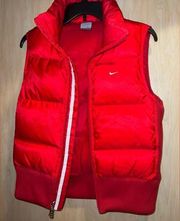 Red Nike Puffer Vest - Size M