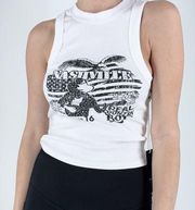 NWT Tilly’s West Of Melrose Nashville White Muscle Tank Top Size Small