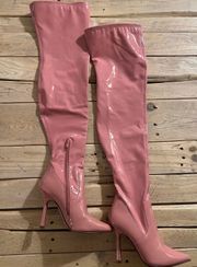 Pink Thigh High Boots