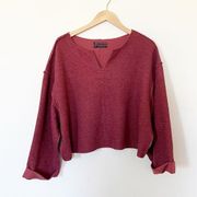 Urban Outfitters Split Neck Wide Sleeve Oversized Lightweight Sweater