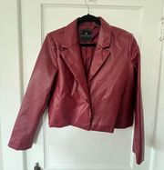 Maroon Faux Leather Jacket