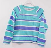 WILDFOX Blue Stripes Super Soft Sweatshirt & Short Lounge Set