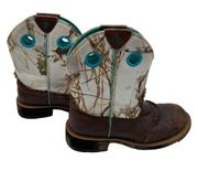 Ariat Fatbaby Cowgirl Western Roper Cowboy Boots Brown Teal Green Women's 8 8B