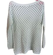 BCBGeneration seafoam green perforated boatneck sweater size XS/S