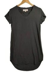 Anthropologie Cloth & Stone Grey Vneck Tshirt Shift Dress Size Small