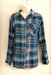 NWOT Melrose & Market plaid button up shirt. Sz Small