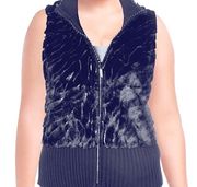 Faux Fur Embellished Vest Black