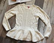 flared cream white sweater