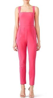 Black Halo Bene Crisscross Cropped Pink Jumpsuit Size 4