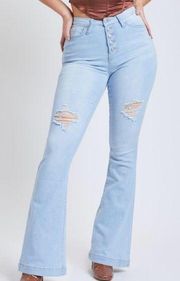 NEW 3/26 YMI High-rise Distressed Flare Jeans