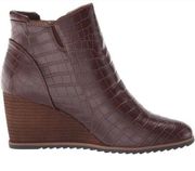 Soul Naturalizer Boots Womens 8M Dark Brown Croc Embossed Haley Boot Platform