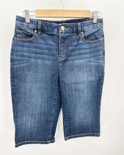 Chico's Shorts Women 0 (Small/4) Blue So Slimming Girlfriend Medium Wash Denim