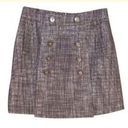 Gray A Line Wool Blend Skirt