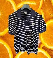 Lacoste Blue‎ and White Striped Polo Size 3