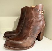 Bed Stu Isla ankle heeled boot size 8 leather brown boot