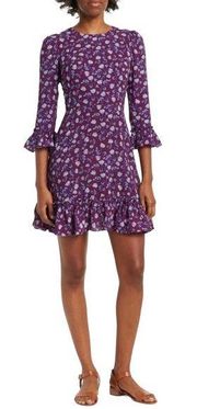 NWT Eliza J Jewel Neck A-Line Dress in Aubergine