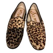 Sam Edelman Leopard Animal Pattern Flats Loraine Leather/Man-Made Fabric Upper,
