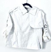 Line & Dot Jacket Large Womens White Spring Top Lightweight Long Sleeve Revolve