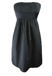 BCBG MAXAZRIA Black Beaded Taffeta Strapless Empire Cocktail Mini Dress XS GLAM