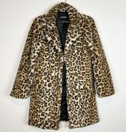 I.AM.GIA. Stefani Leopard Faux Fur Mobwife Coat Size XS