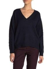 14th & Union Lace Trim V-Neck Long Sleeve Sweater