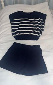 Blue And White Sweater Set 