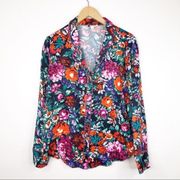 Anthropologie Floreat Floral Button Down Top Size Medium