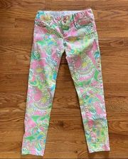 Lilly Pulitzer‎ Worth Skinny Mini Zip Floral Jeans Women 00 Floral Print