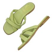 NEW Vince Camuto Olya Leather Sandal Green Pickled Pepper Slide Women’s Size 7