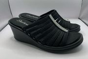 Skechers Women's Black Rumblers Hot Shot Wedge Sandals size 9