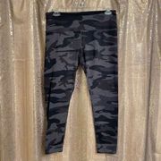 Tuff Athletics Gray Black Camo Hi Waisted Leggings, XL