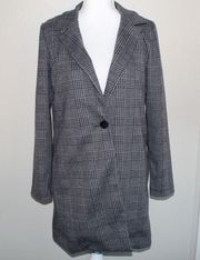 NWT  Grey One Button Multi Toned Pea Coat - Size Medium