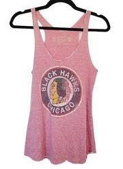 The Original Retro Brand Chicago Blackhawks Womens Lettuce Hem Tank Top Size Med