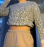 Gray Cheetah Print Sweater