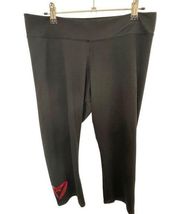 Zumba Cropped Athletic Lightweight Leggings With Heart Red Design