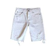 Free People  We the Free White Denim Bermuda Shorts