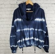 Young Fabulous & Broke Tie Dye Hoodie Top Medium Pullover Blue