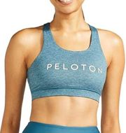 NWT Peloton Heathered Teal Strappy Back Sports Bra Size Small