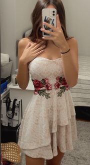 Lace Pink Homecoming Dress