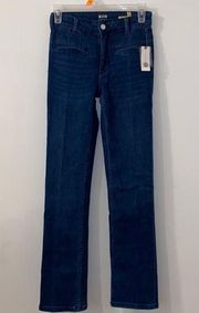 NWT!! Anthropologie Maeve Essential Mid- Rise Slim Kick Flare Jeans Crop 23 Tall