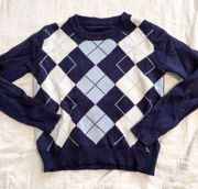 Blue Argyle Sweater