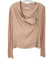 Babaton Aritiza Blush Pink Asymmetrical Zipper Top, EUC, Size Small, MSRP $200