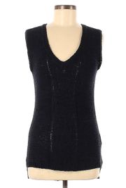 Black Grunge Pullover Sleeveless Sweater