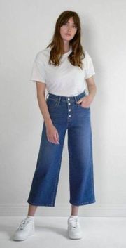 Levi’s NWT  Mile High Cropped Wide Leg High Rise Jeans Button Fly SZ-29