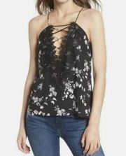 NWT WAYF Black and White Floral Tank Top Lace size Small