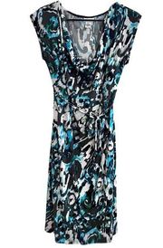 Motherhood maternity abstract print belted dress size small