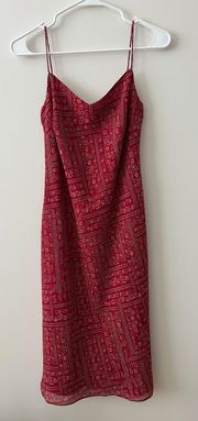 Loft red midi dress