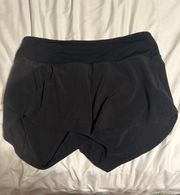 Black Mid Rise Speed Up Shorts 4”